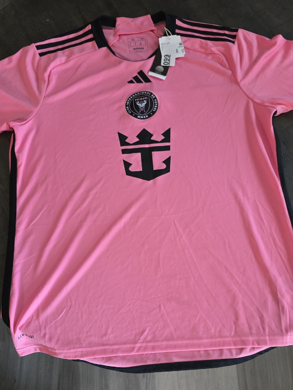 adidas Men’s Pink Performance Jersey with Black Trim